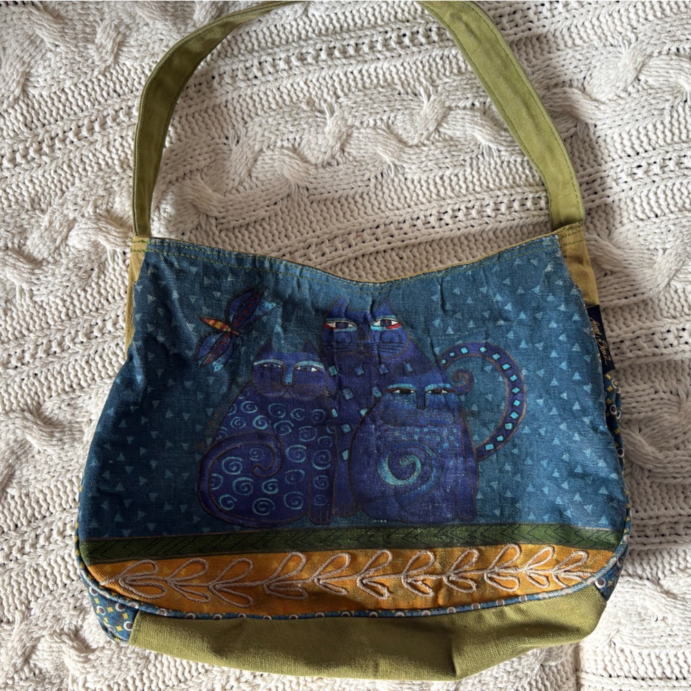 Whimsical authentic laurel burch cat handbag